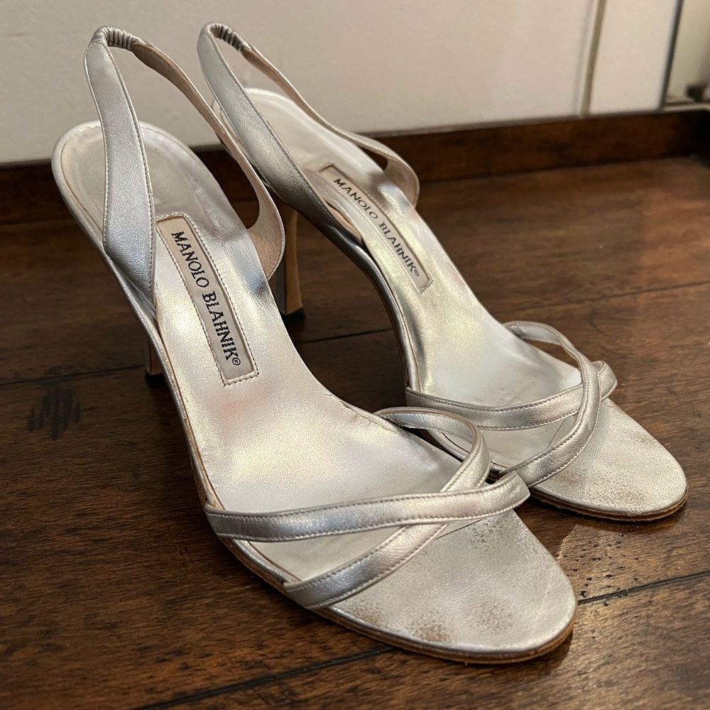 Manolo Blahnik Silver Heel